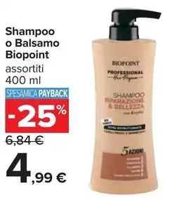 Carrefour Shampoo o Balsamo Biopoint offerta