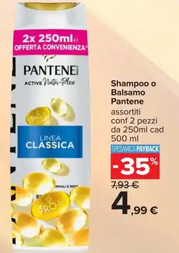 Carrefour Shampoo o Balsamo Pantene offerta