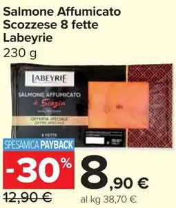 Carrefour Market Salmone Affumicato Scozzese 8 fette Labeyrie offerta