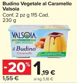 Carrefour Market Budino Vegetale al Caramello Valsoia offerta