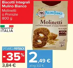 Carrefour Market Biscotti Integrali Mulino Bianco Molinetti o Primizie offerta