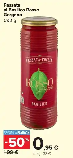 Carrefour Market Passata al Basilico Rosso Gargano offerta