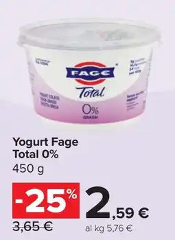 Carrefour Market FAGE Yogurt Fage Total 0% offerta