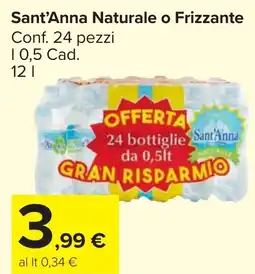 Carrefour Market Sant'Anna Naturale o Frizzante offerta