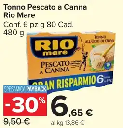 Carrefour Market Tonno Pescato a Canna Rio Mare offerta