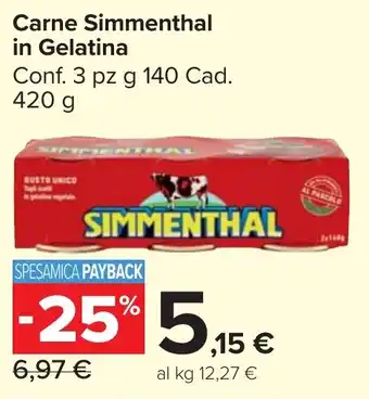 Carrefour Market Carne Simmenthal in Gelatina offerta