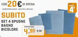 Supermercati Dok Set 4 spugne bagno bicolore offerta