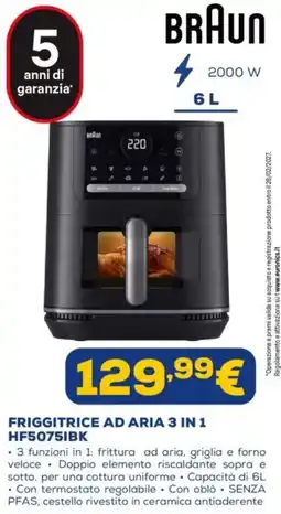 Euronics BRAUN FRIGGITRICE AD ARIA 3 IN 1 HF50751BK offerta