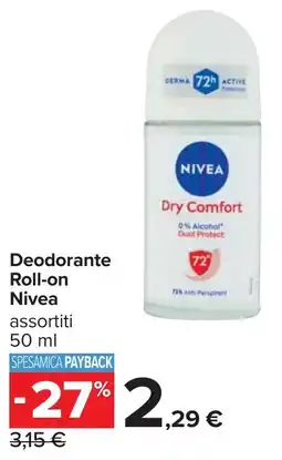 Carrefour Deodorante Roll-on Nivea offerta