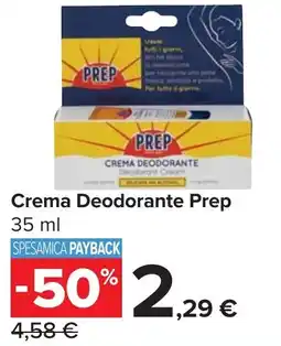 Carrefour Crema Deodorante Prep offerta