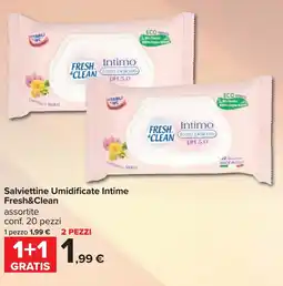 Carrefour Salviettine Umidificate Intime Fresh&Clean offerta