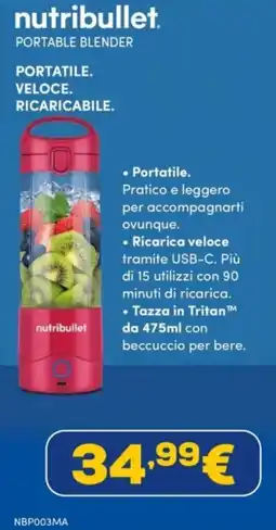 Euronics Nutribullet portable blender offerta