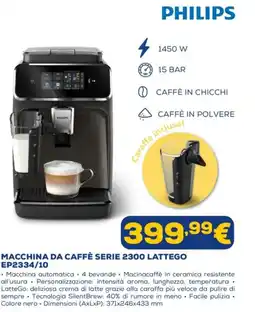 Euronics PHILIPS MACCHINA DA CAFFÈ SERIE 2300 LATTEGO EP2334/10 offerta