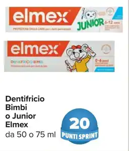Carrefour Dentifricio Bimbi o Junior Elmex offerta