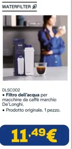 Euronics Delonghi waterfilter DLSC002 Filtro dell'acqua offerta