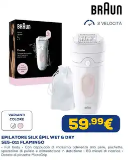 Euronics Braun epilatore silk épil wet & dry SE5-011 FLAMINGO offerta