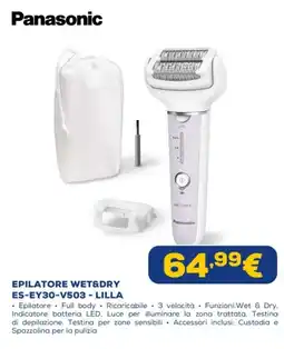 Euronics Panasonic epilatore wet&dry ES-EY30-V503 - LILLA offerta