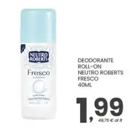 Despar Deodorante roll-on neutro roberts fresco offerta