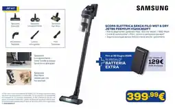 Euronics SAMSUNG SCOPA ELETTRICA SENZA FILO WET & DRY JET85 PREMIUM VS20C852FT offerta