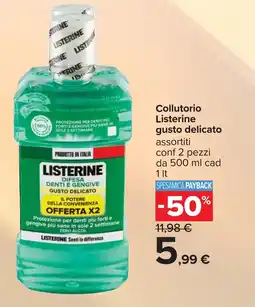 Carrefour Collutorio Listerine gusto delicato offerta