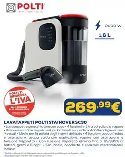 Euronics Lavatappeti polti stainover SC30 offerta