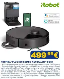 Euronics Robot roomba plus 505 combo autowash dock offerta