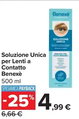Carrefour Soluzione Unica per Lenti a Contatto Benexè offerta