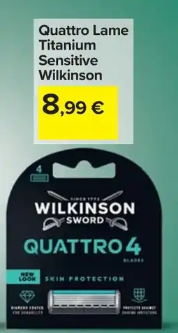 Carrefour Quattro Lame Titanium Sensitive Wilkinson offerta