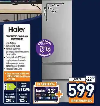 Haier FRIGORIFERO COMBINATO HTR3620CNMG