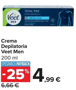 Carrefour Crema Depilatoria Veet Men offerta