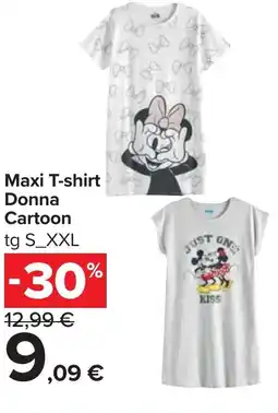 Carrefour Maxi T-shirt Donna Cartoon offerta
