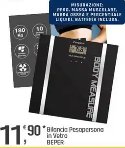 Supermercati Dok Bilancia Pesapersona in Vetro BEPER offerta