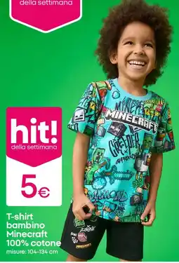 Pepco T-shirt bambino Minecraft 100% cotone offerta