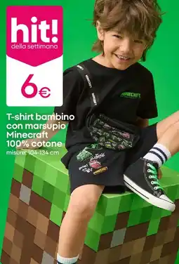 Pepco T-shirt bambino con marsupio Minecraft 100% cotone offerta