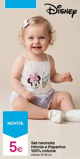 Pepco Set neonata Minnie e Paperina 100% cotone offerta