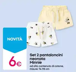 Pepco Set 2 pantaloncini neonata Minnie offerta