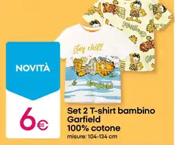Pepco Set 2 T-shirt bambino Garfield 100% cotone offerta