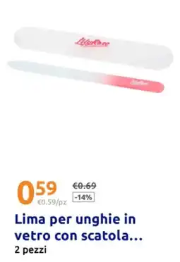Action Lima per unghie in vetro con scatola offerta