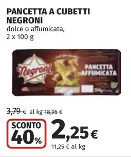 Coop Pancetta a cubetti NEGRONI offerta