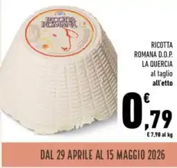 Conad Ricotta romana D.O.P. LA QUERCIA offerta