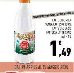 Conad Latte del lazio FATTORIA LATTE SANO offerta