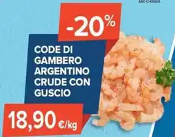 Sapore di Mare Code di gambero argentino crude con guscio offerta