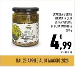 Conad Scarola e oliva itrana in olio extra vergine di oliva IANNOTTA offerta