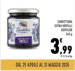 Conad Confettura extra mirtilli GENTILINI offerta