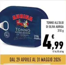 Conad Tonno all'olio di oliva AURIGA offerta