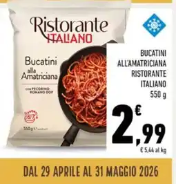 Conad Bucatini all'amatriciana ristorante italiano offerta