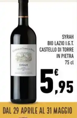 Conad Syrah bio lazio i.g.t. CASTELLO DI TORRE IN PIETRA offerta