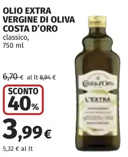 Coop Olio extra vergine di oliva COSTA D'ORO offerta