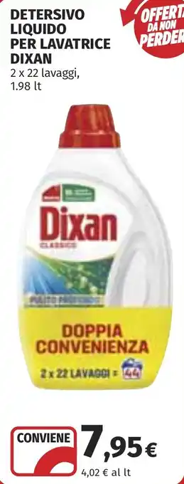 Coop Detersivo liquido per lavatrice DIXAN offerta