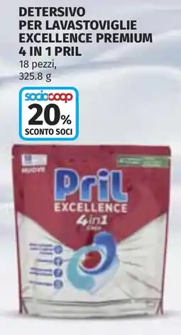 Coop Detersivo per lavastoviglie excellence premium 4 IN 1 PRIL offerta
